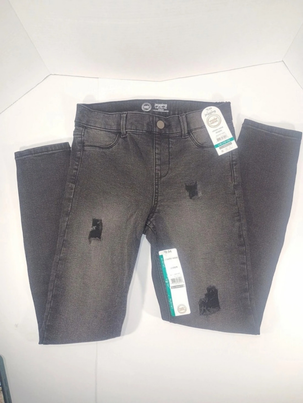 The Children's Place Jogging Jeans Distressed Gray Jeans Size 10-12 NWT